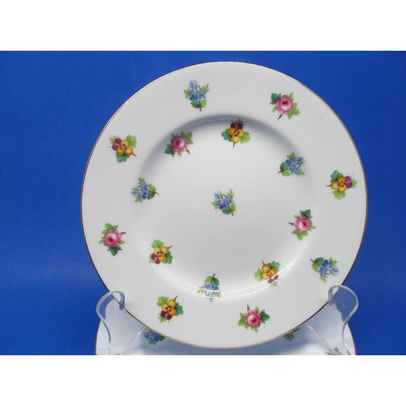 Minton Roses Pansies Forget me nots Gold Trim Bread Plates  Bundle of 6 - Picture 9 of 12